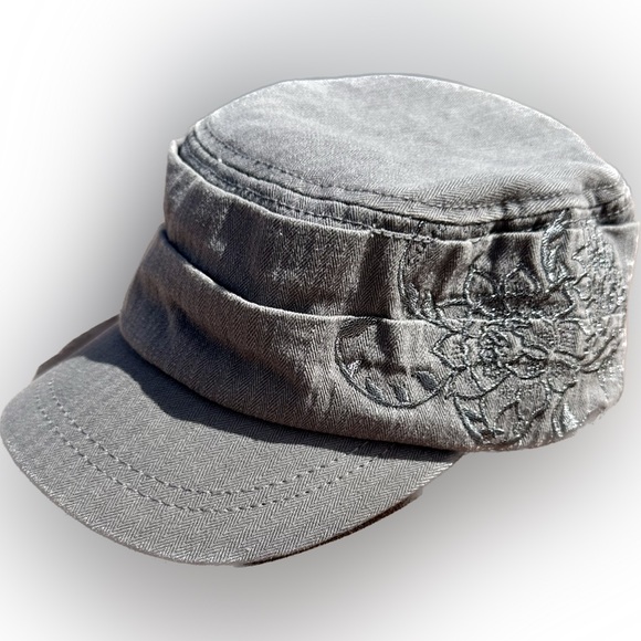 Anna & Ava | Hat | OS | Gray w/floral embroidery | EUC - Picture 1 of 10